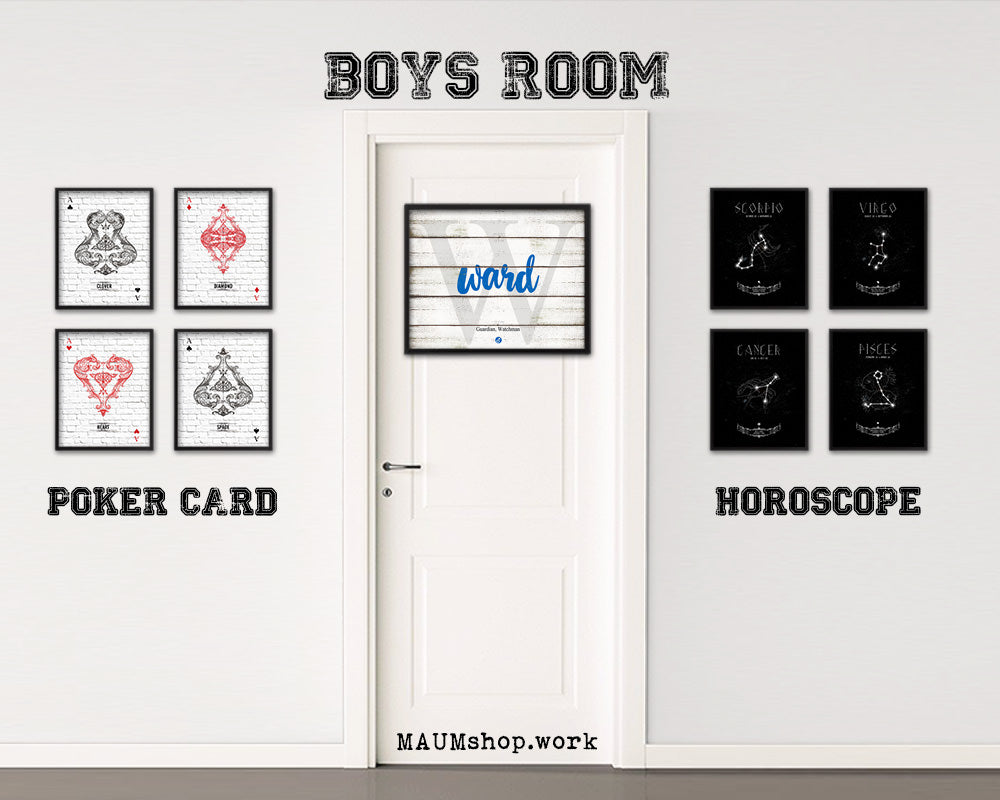 Ward Personalized Bible Name Plate Framed Print Art Kids Baby Room Wall Decor Gifts