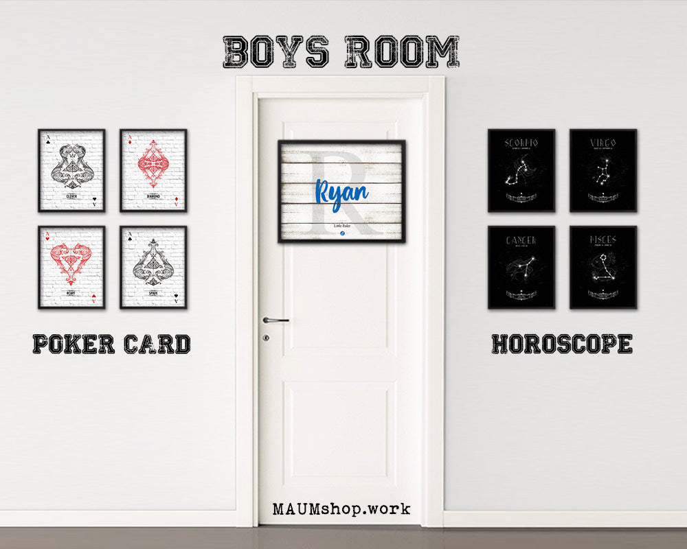 Ryan Personalized Bible Name Plate Framed Print Art Kids Baby Room Wall Decor Gifts