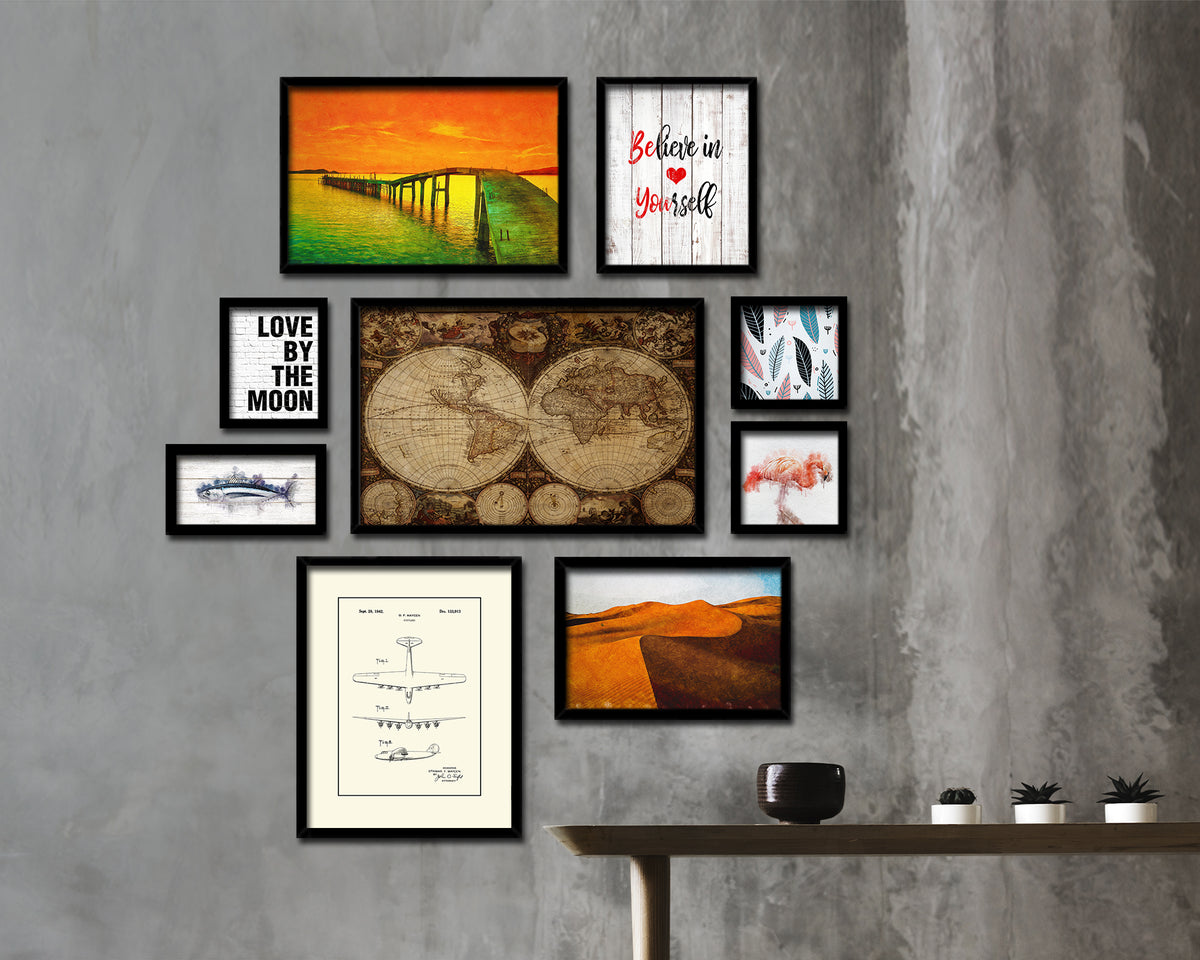 World Historical Map Framed Print Art Wall Decor Gifts