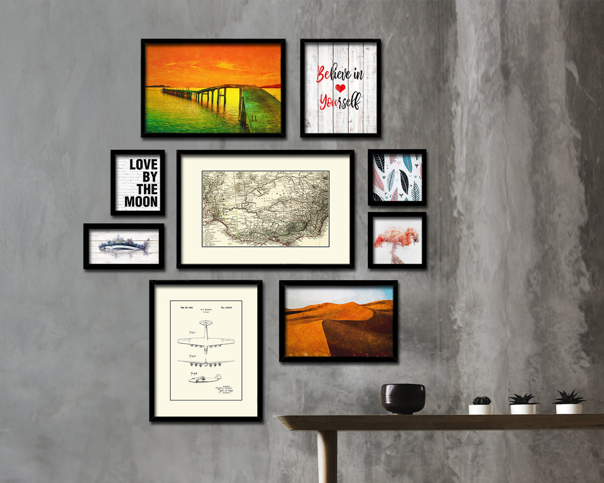Australia Old Map Framed Print Art Wall Decor Gifts