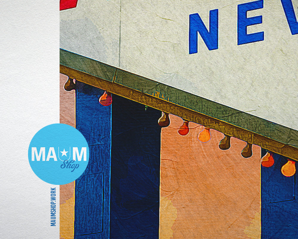 Entrance Sign Las Vegas Sign at Sunset Landscape Painting Print Art Frame Home Wall Decor Gifts