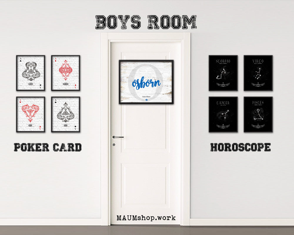 Osborn Personalized Bible Name Plate Framed Print Art Kids Baby Room Wall Decor Gifts