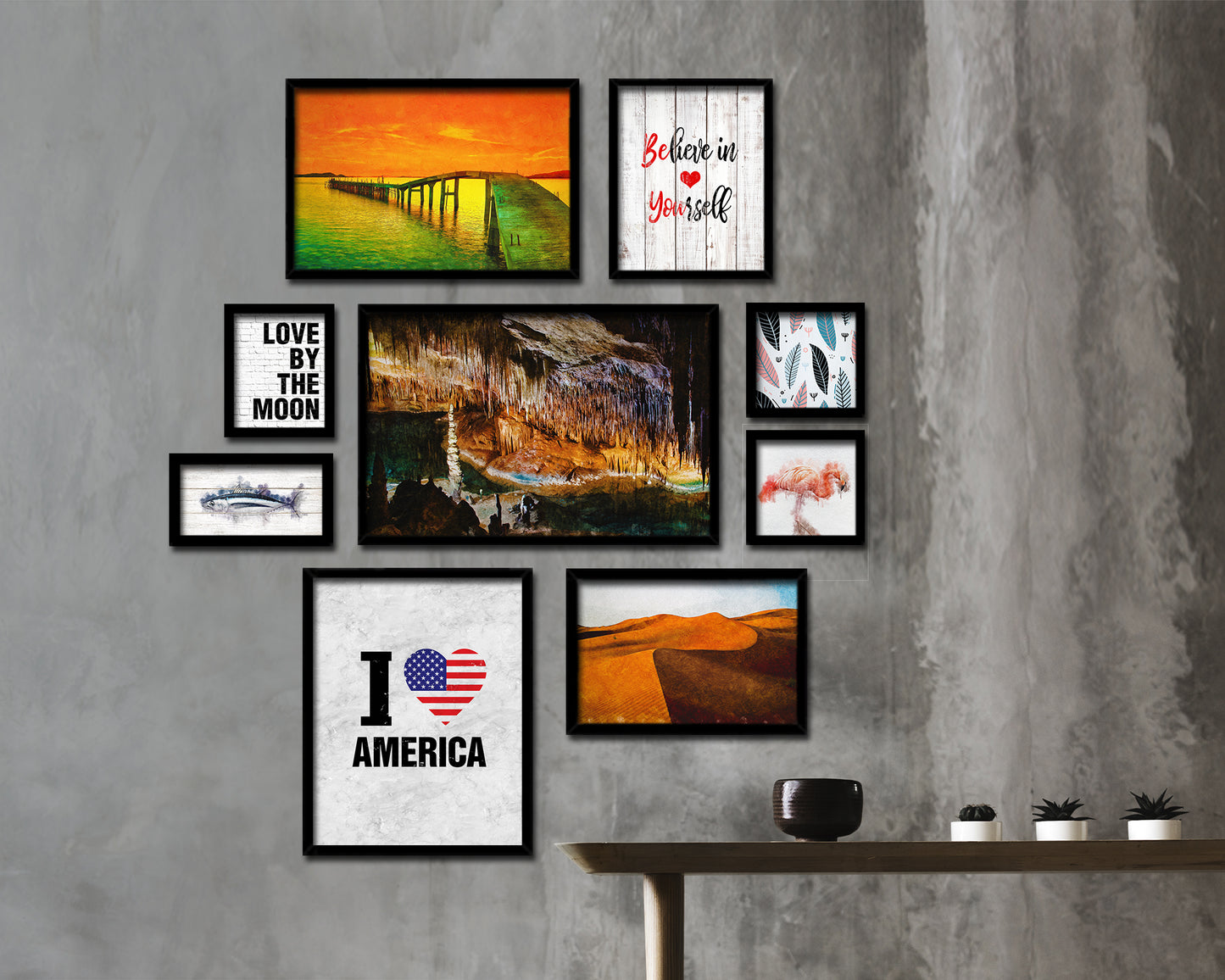 I love America Quote Framed Print Wall Art Decor Gifts