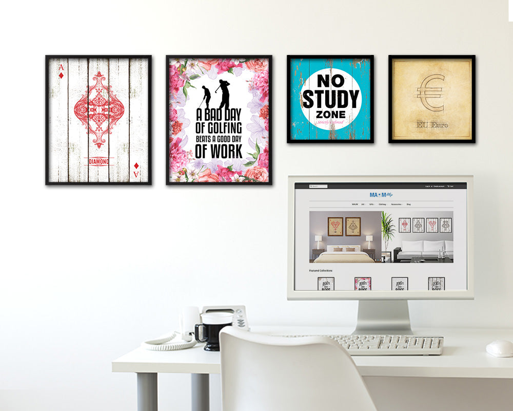 A bad day of golfing always beats a good day of work Quote Framed Print Home Decor Wall Art Gifts