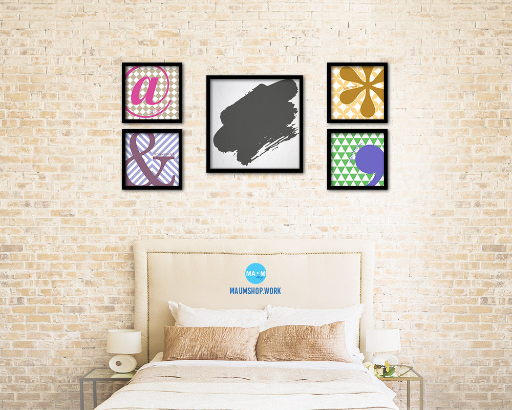 Brush Object Abstract Artwork Wood Frame Gifts Modern Wall Decor Art Prints