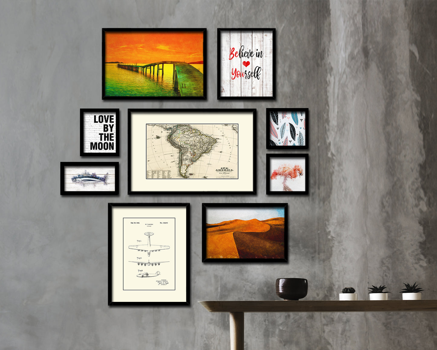 South America Old Map Framed Print Art Wall Decor Gifts