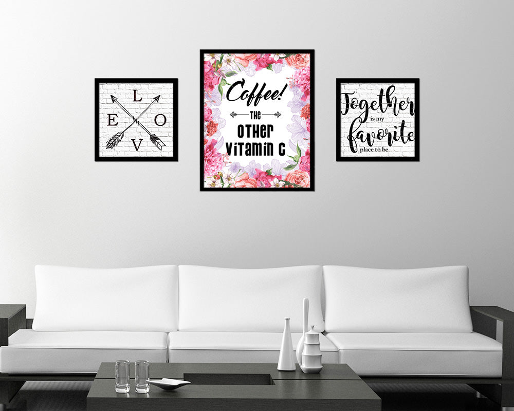 Coffee the other vitamin C Quote Framed Artwork Print Wall Decor Art Gifts