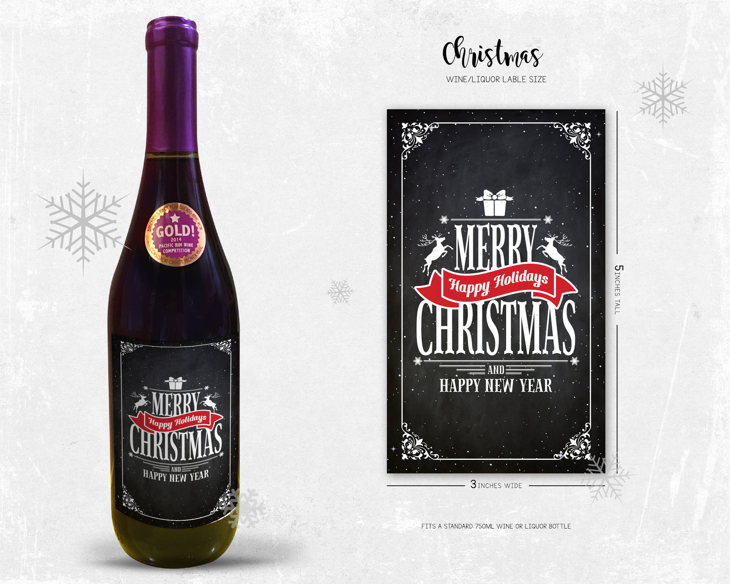 Merry Christmas and Happy New Year Gift Label Holiday Personalized Gifts 8004