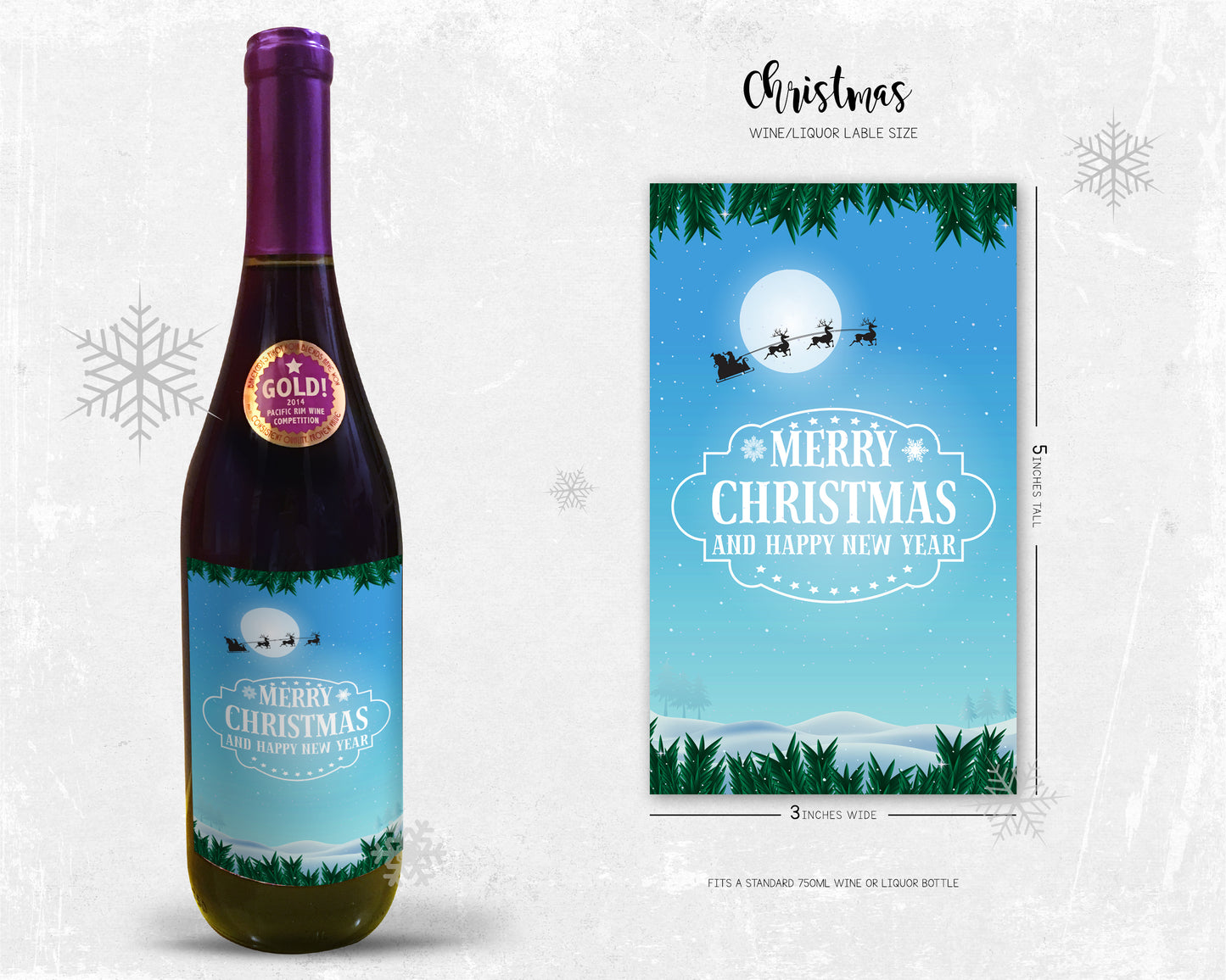 Merry Christmas and Happy New Year Gift Label Holiday Personalized Gifts 8005
