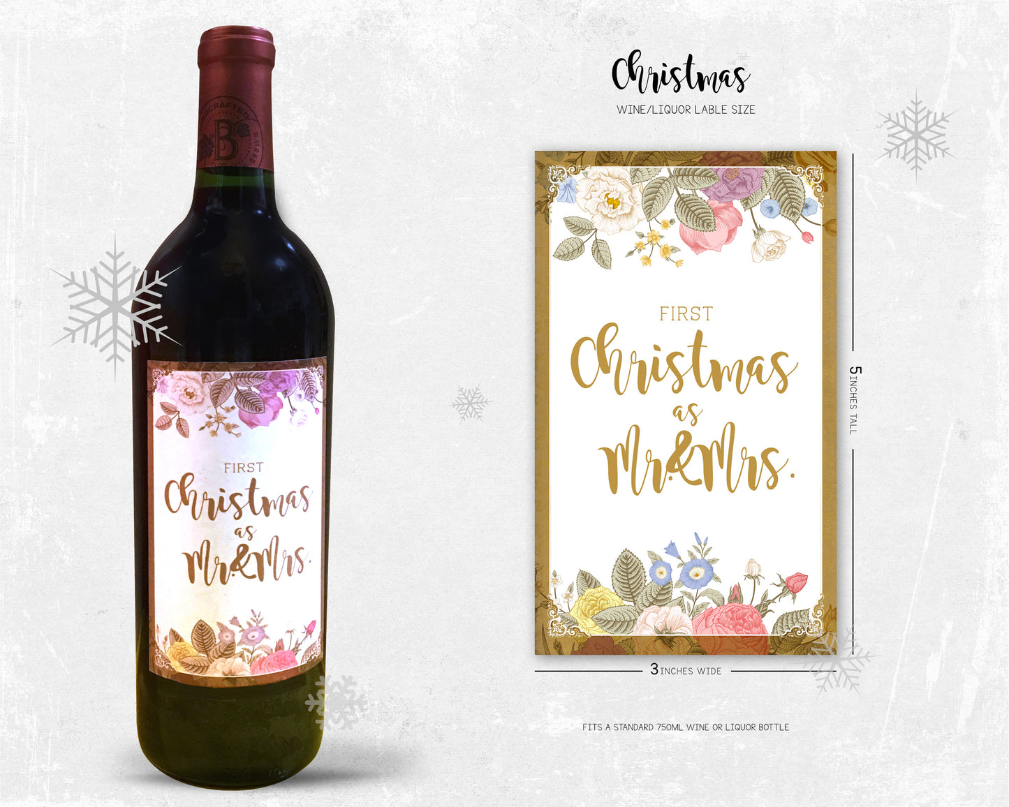 First Christmas as Mr. & Mrs. Gift Label Holiday Personalized Gifts 8006