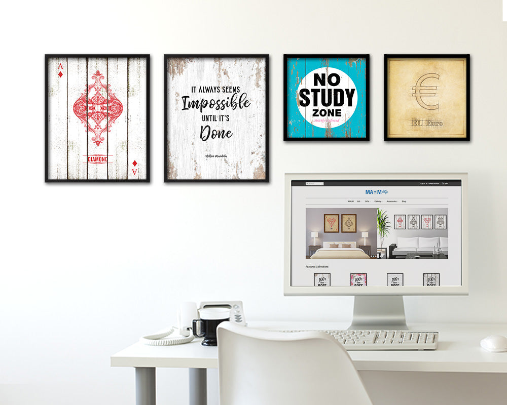 It always seems impossible until it's done Quote Framed Print Home Decor Wall Art Gifts