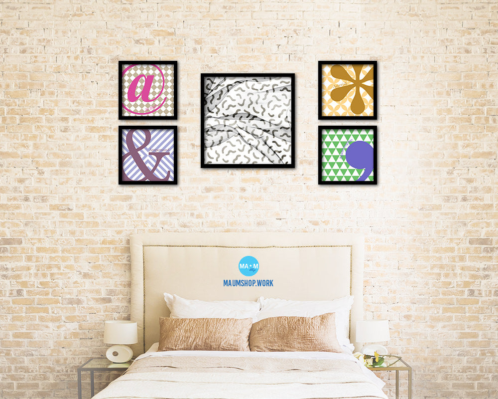 Abstract Black Artwork Wood Frame Gifts Modern Wall Decor Art Prints