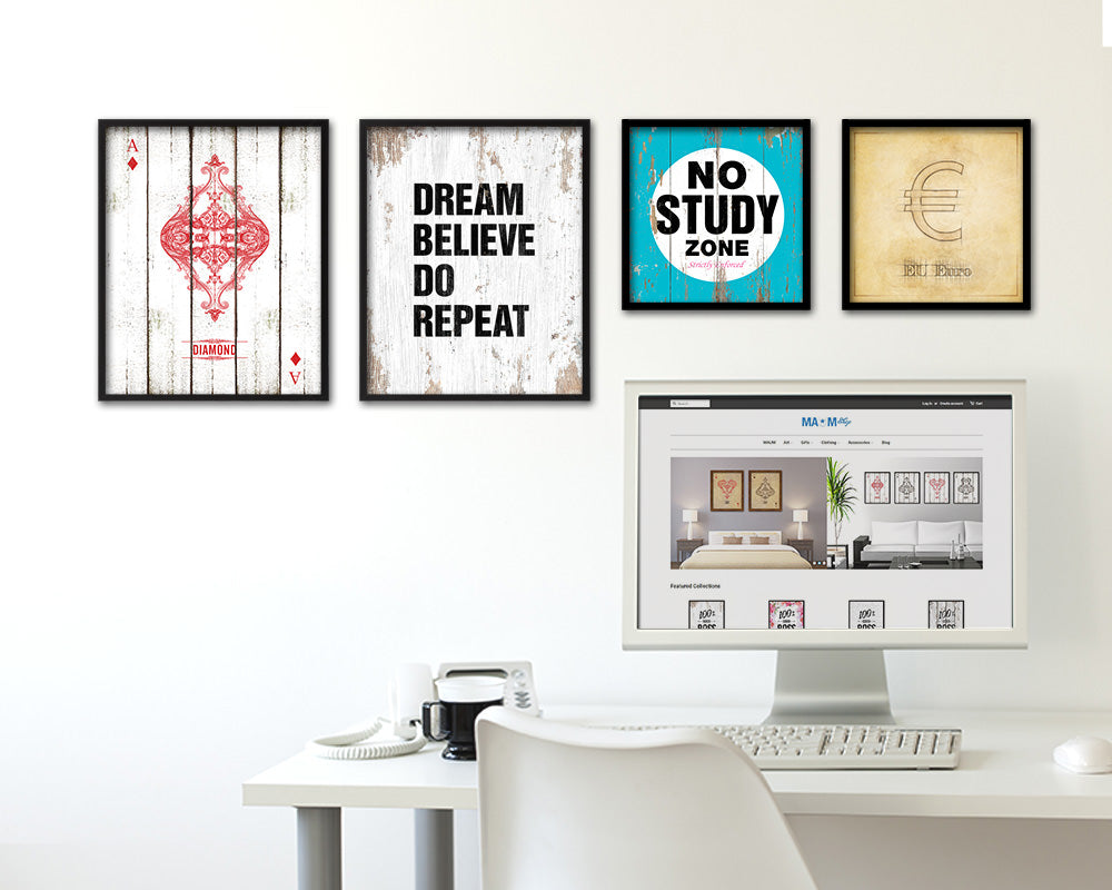 Dream believe do repeat Quote Framed Print Home Decor Wall Art Gifts