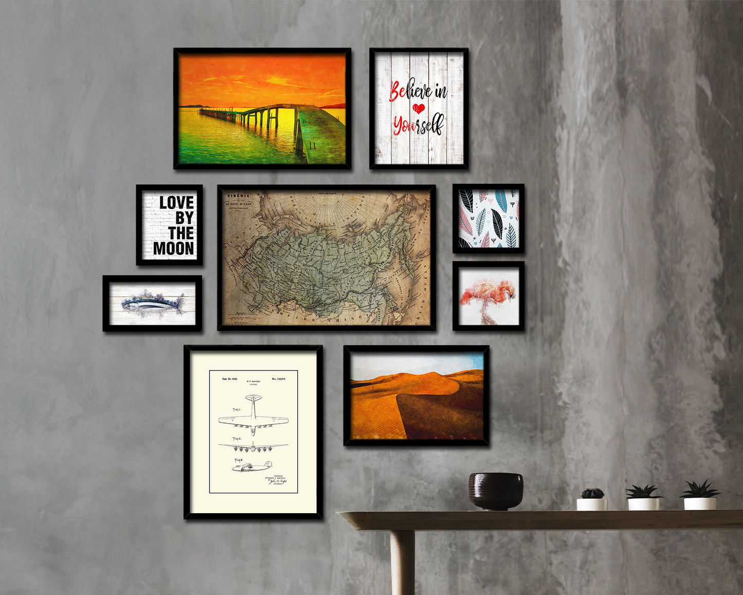 Siberia Russia 1870 Vintage Map Framed Print Art Wall Decor Gifts