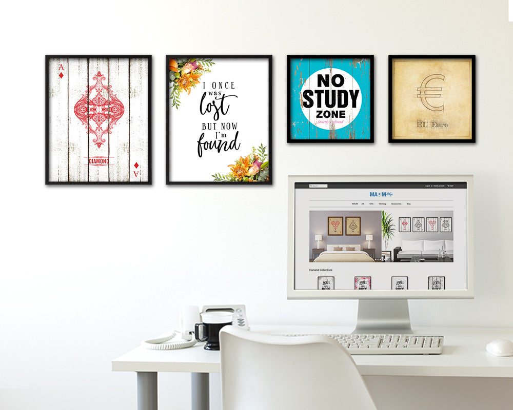 I once was lost but now I'm found Quote Framed Print Home Decor Wall Art Gifts