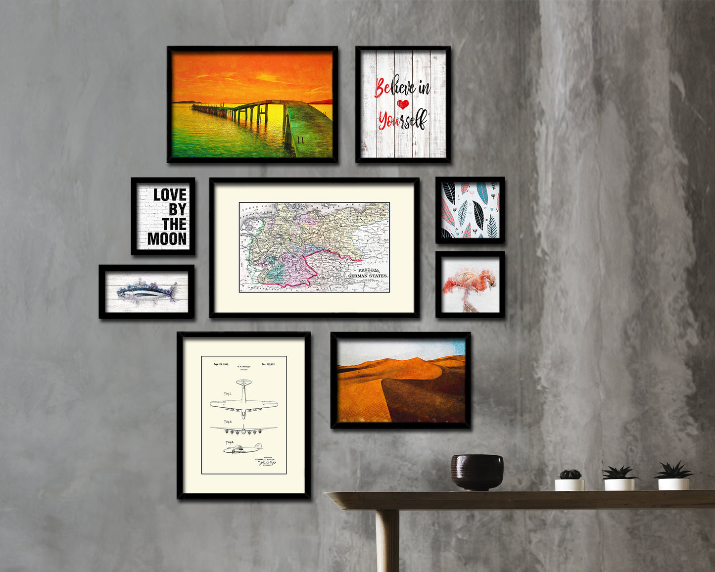 Prussia Germany Old Map Framed Print Art Wall Decor Gifts