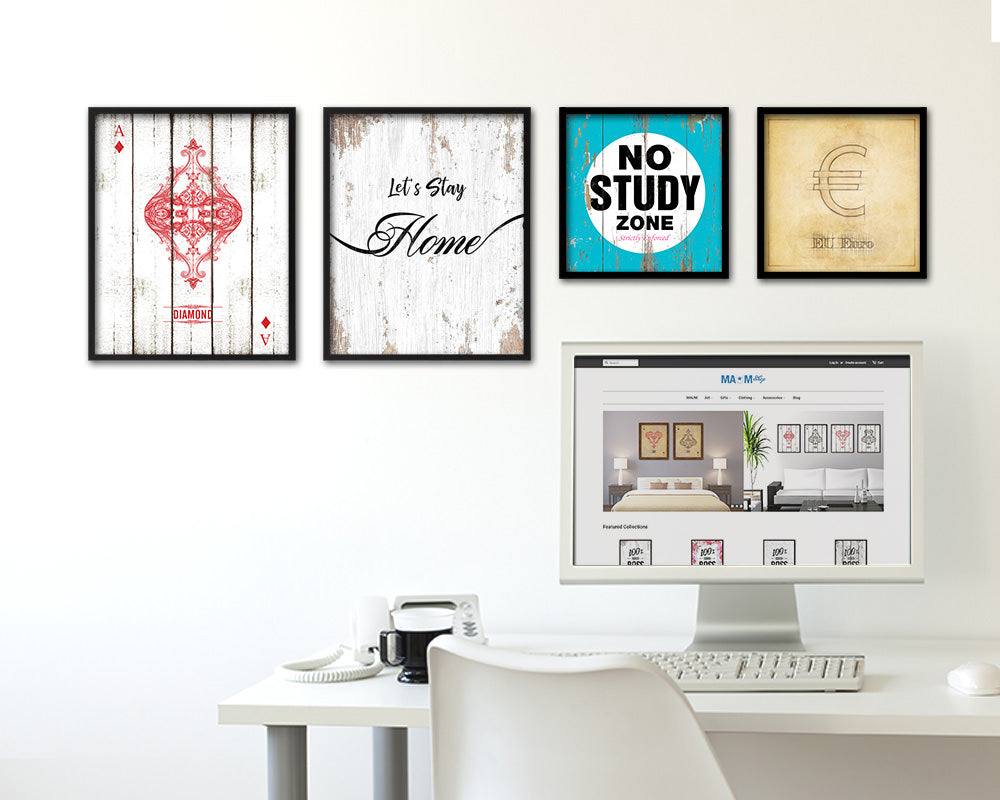 Let's Stay Home Quote Framed Print Home Decor Wall Art Gifts