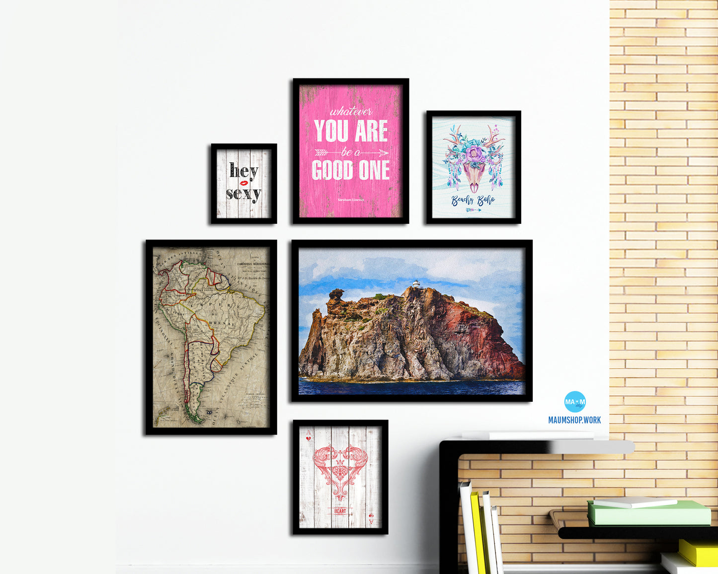 South America 1894 Historical Map Wood Framed Print Art Wall Decor Gifts