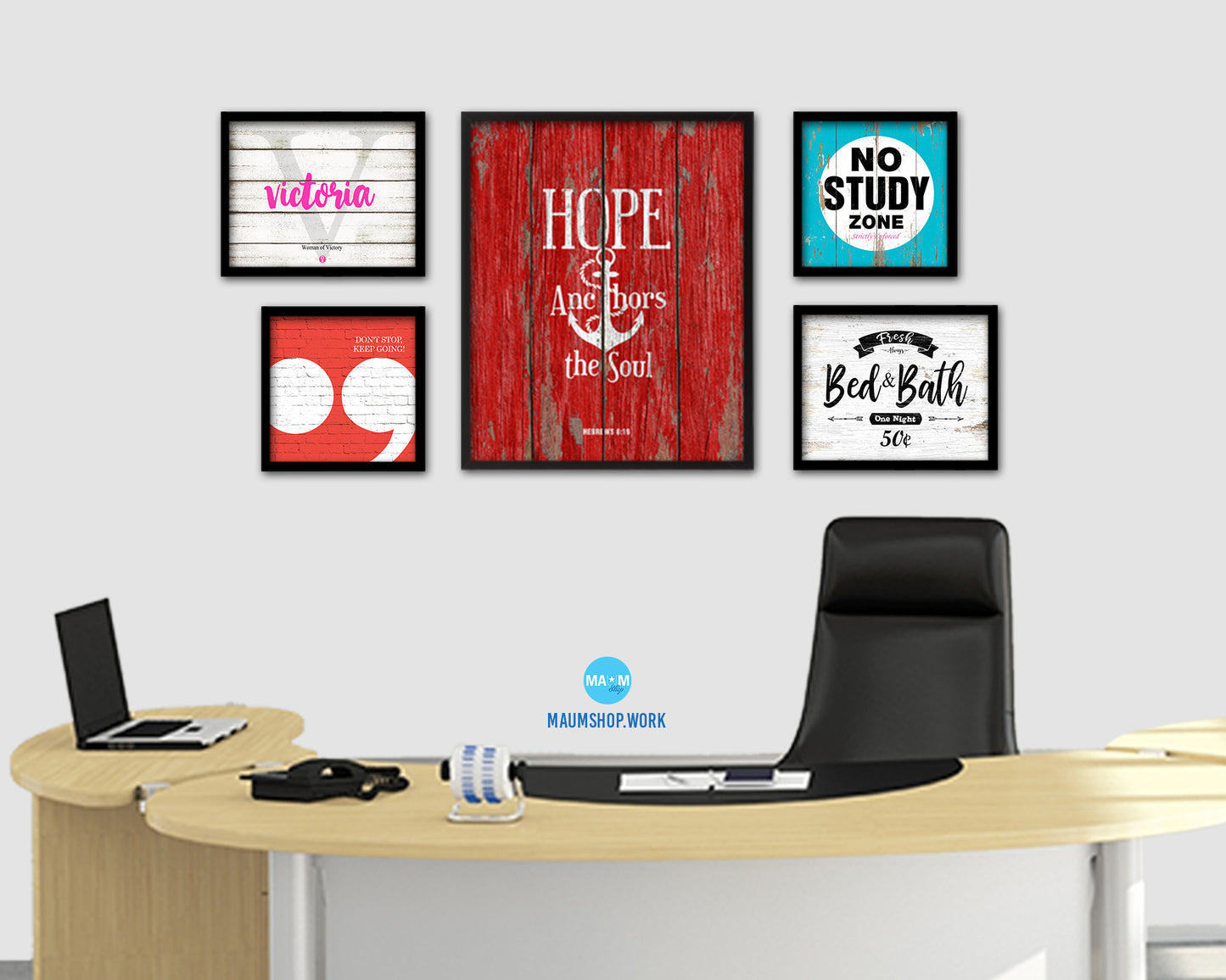 Hope anchors the soul, Hebrews 6:19 Quote Framed Print Home Decor Wall Art Gifts