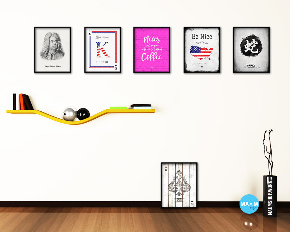 Never trust anyone who doesn't drink coffee Quotes Framed Print Home Decor Wall Art Gifts