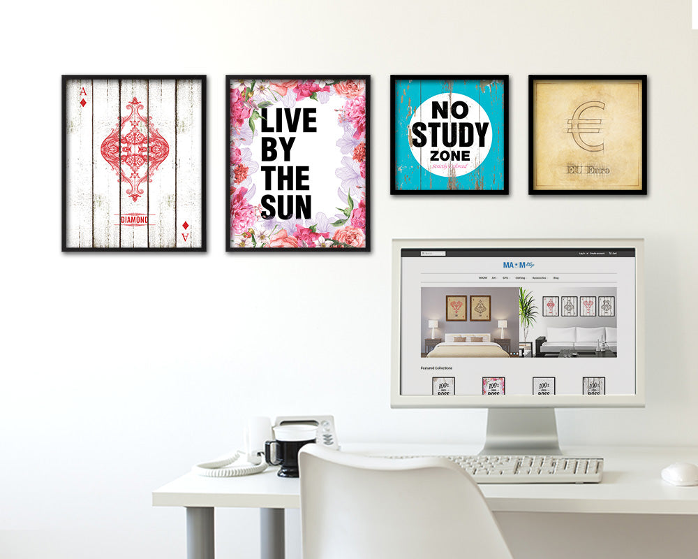 Live by the sun Quote Framed Print Home Decor Wall Art Gifts