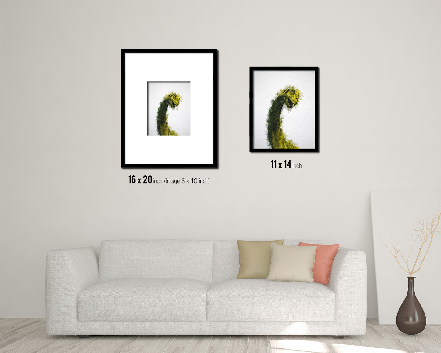 Camarasaurus Dinosaur Animal Painting Print Framed Art Home Wall Decor Gifts