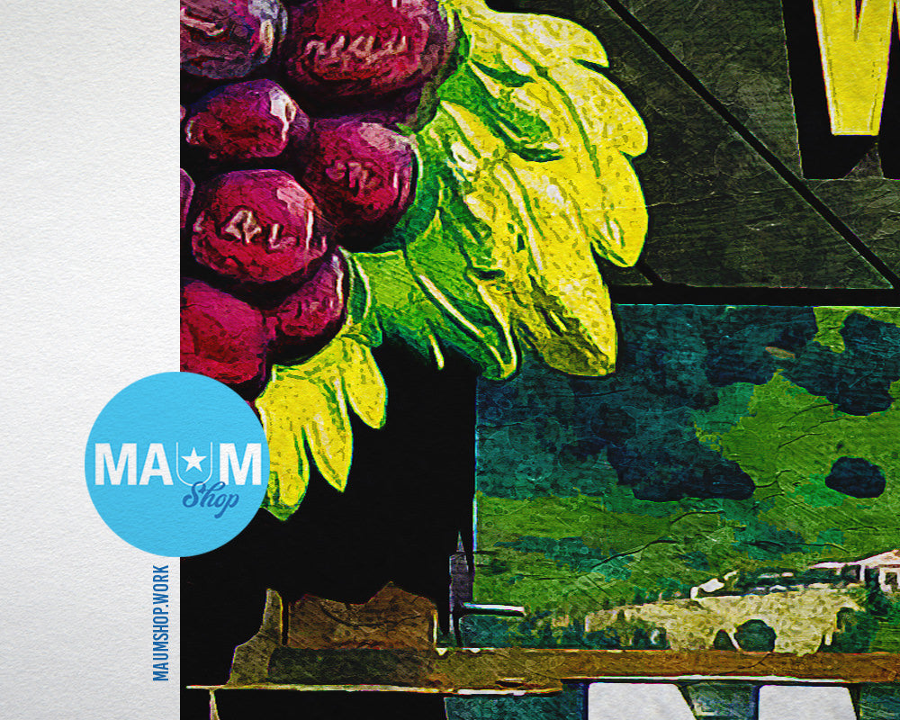 Entrance Sign Napa Valley Landscape Painting Print Art Frame Home Wall Decor Gifts