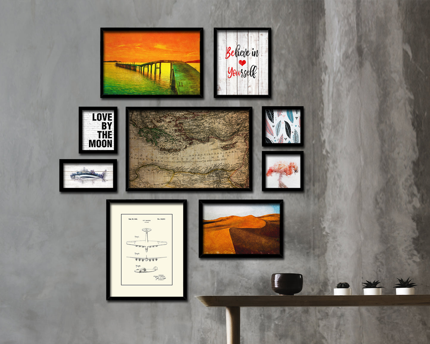 Eastern Mediterranean Vintage Map Framed Print Art Wall Decor Gifts