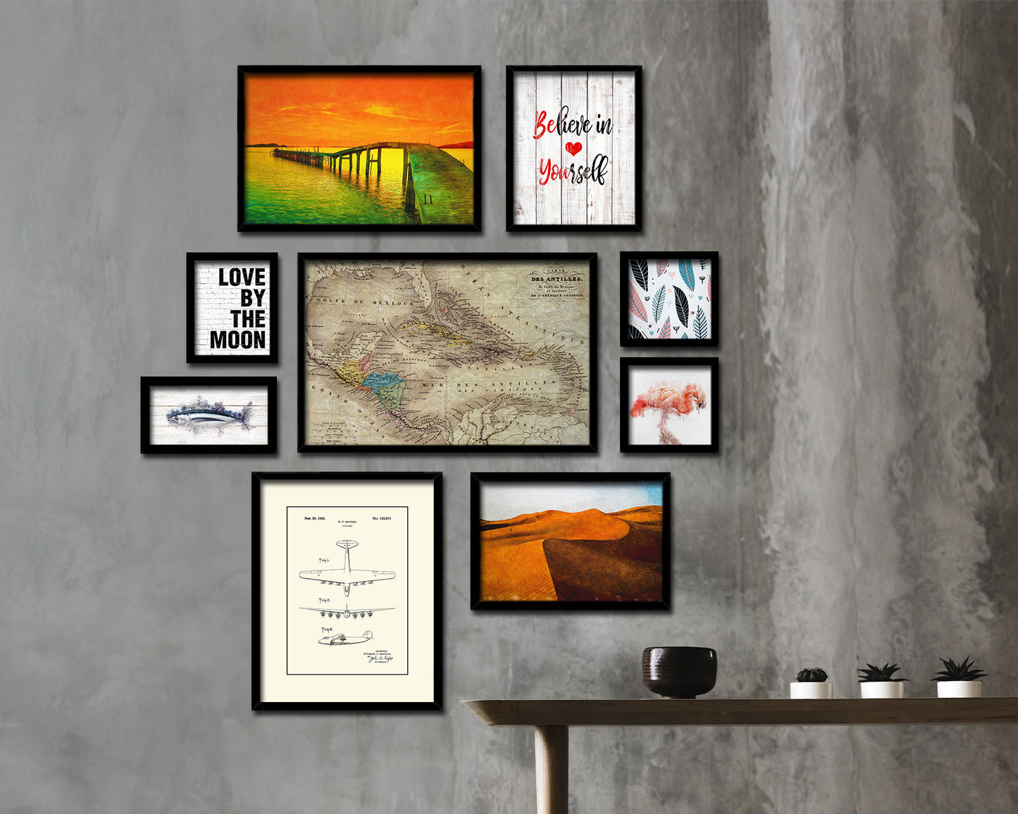 West Indies Caribbean 1870 Historical Map Framed Print Art Wall Decor Gifts