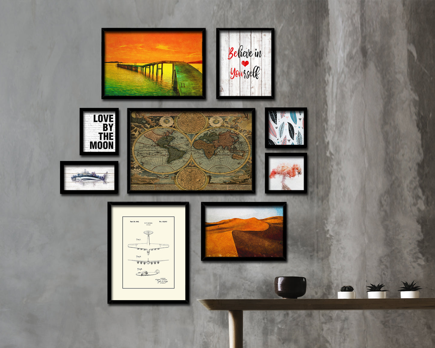 World Historical Map Framed Print Art Wall Decor Gifts