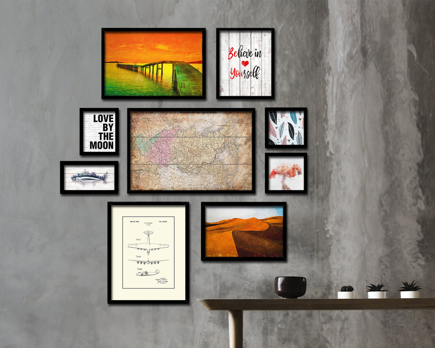 Siberia Russia 1875 Antique Map Framed Print Art Wall Decor Gifts