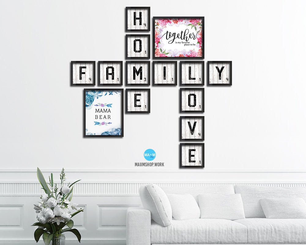 Mama Bear with arrow Mother's Day Framed Print Home Decor Wall Art Gifts