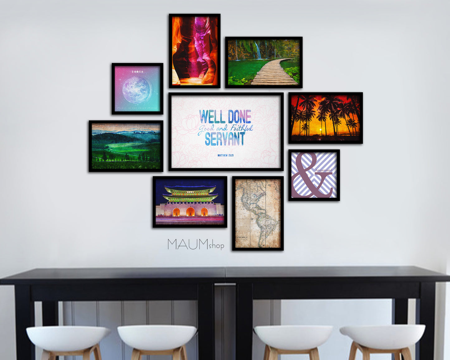 Well Done Good & Faithful Servant, Matthew 25:21 Bible Verse Scripture Framed Art