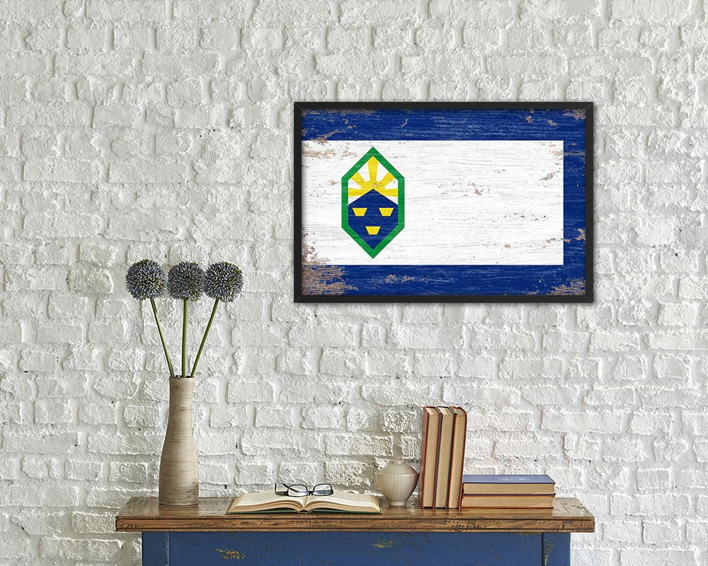 Colorado Springs City Colorado State Shabby Chic Flag Framed Prints Decor Wall Art Gifts