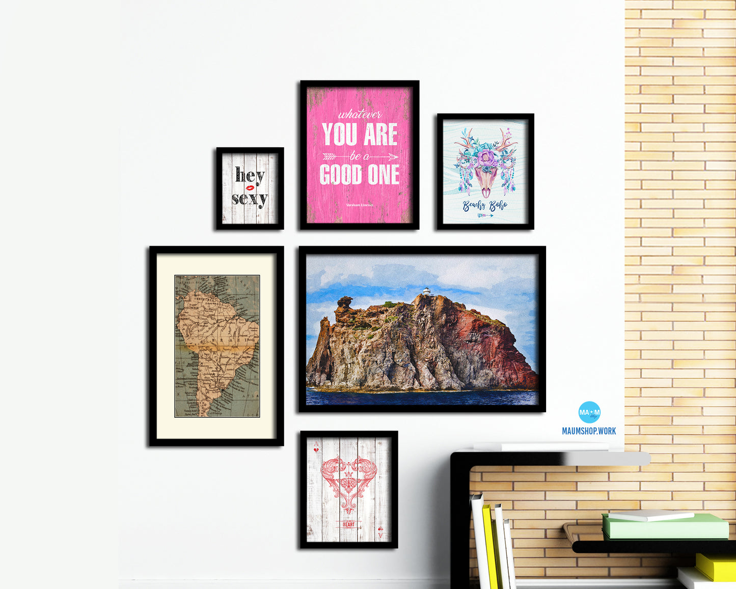 South America Old Map Wood Framed Print Art Wall Decor Gifts