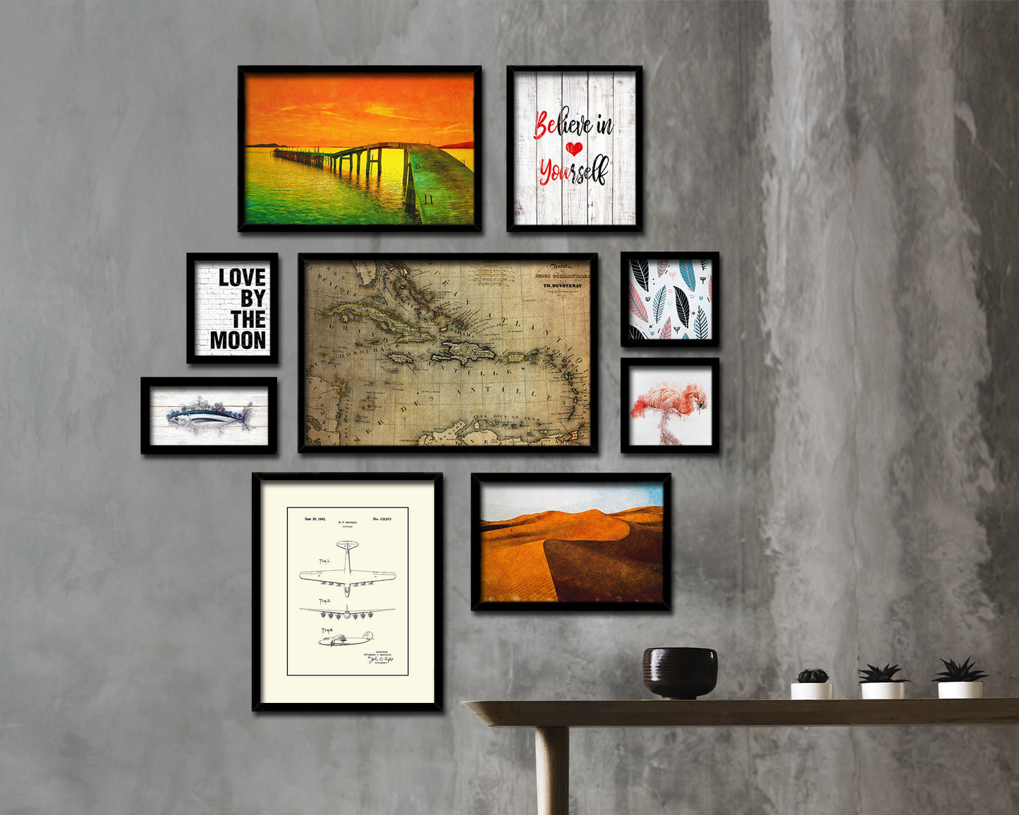 West Indies and Caribbean 1846 Vintage Map Framed Print Art Wall Decor Gifts