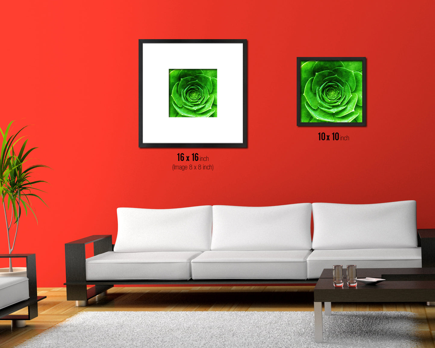 Green Succulent Plants Evergreen Leaves Spiral Plant Wood Framed Print Decor Wall Art Gifts