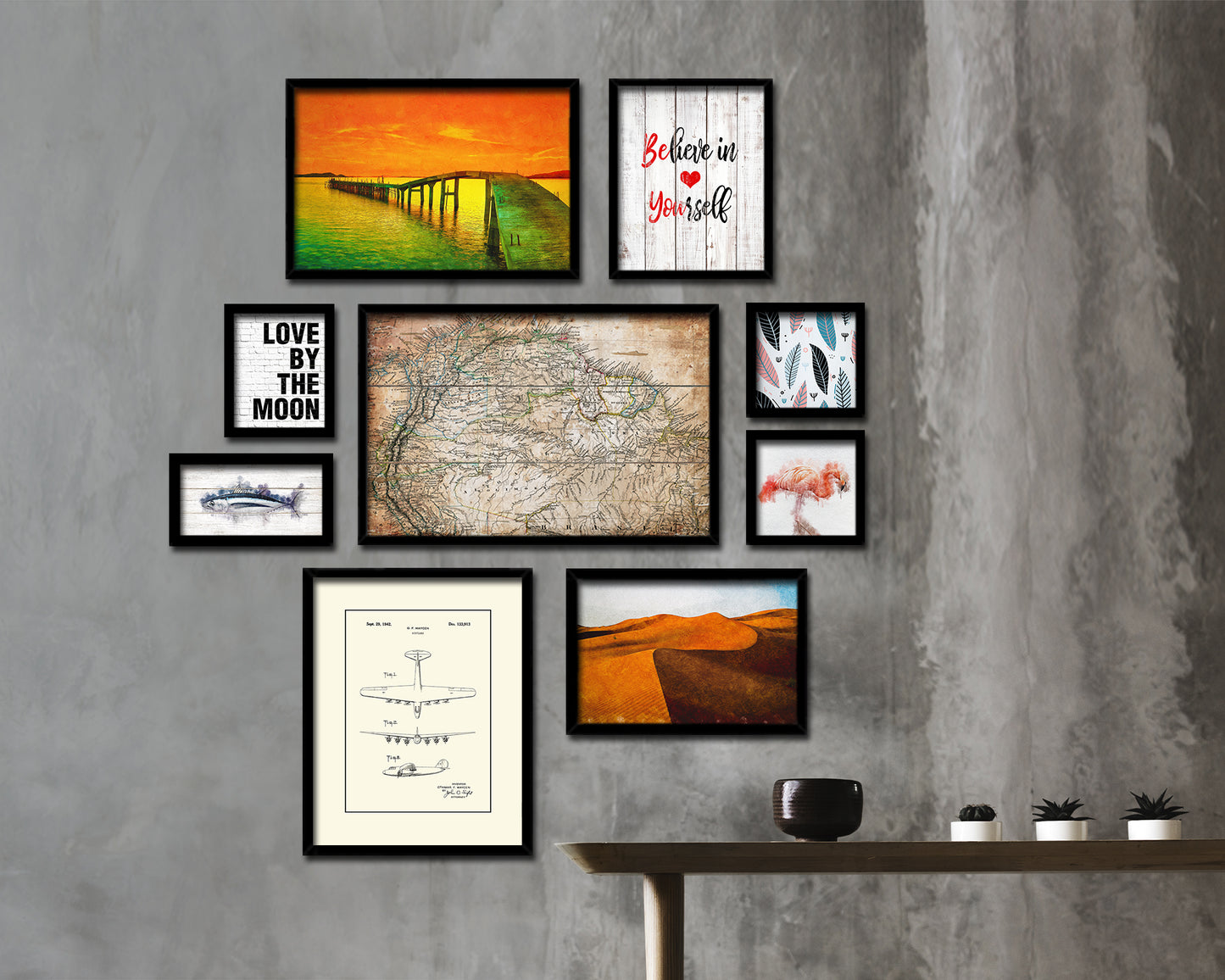 Venezuela Colombia Brazil Antique Map Framed Print Art Wall Decor Gifts