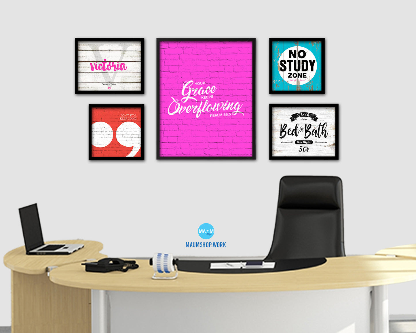 Your grace keeps overflowing, Psalm 86:5 Quote Framed Print Home Decor Wall Art Gifts