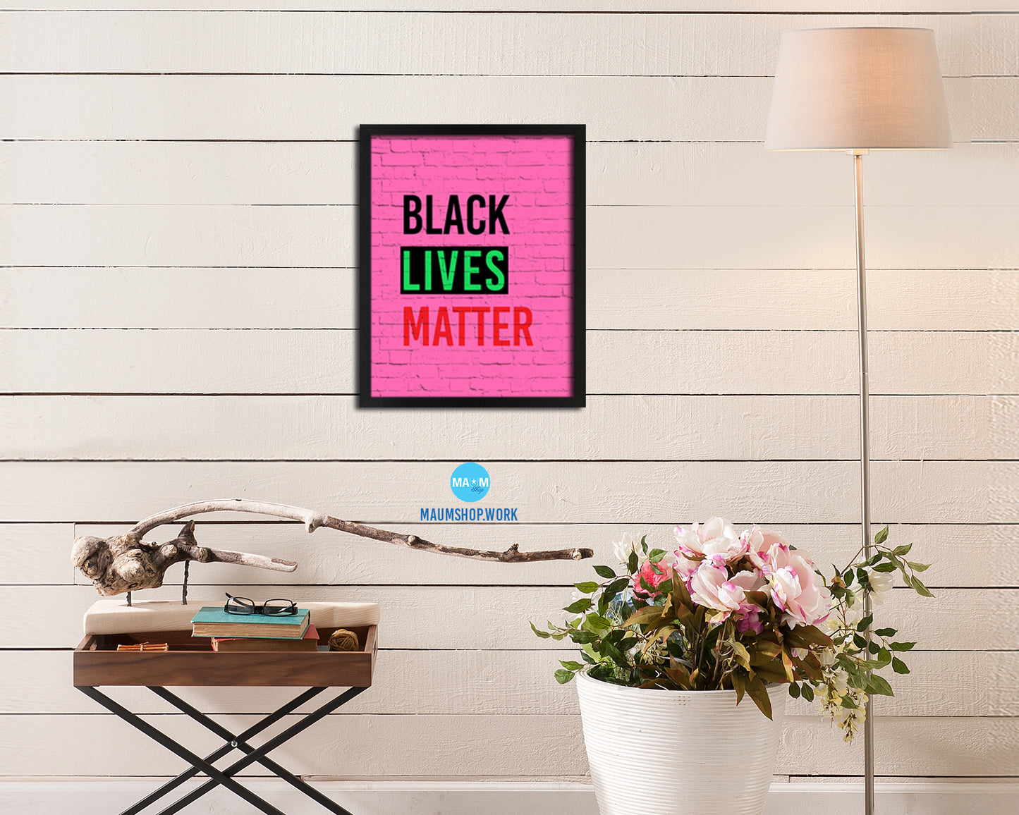 All Black Lives Matter Rainbow Pride Peace Right Justice Poster Wood Framed Wall Decor Gifts