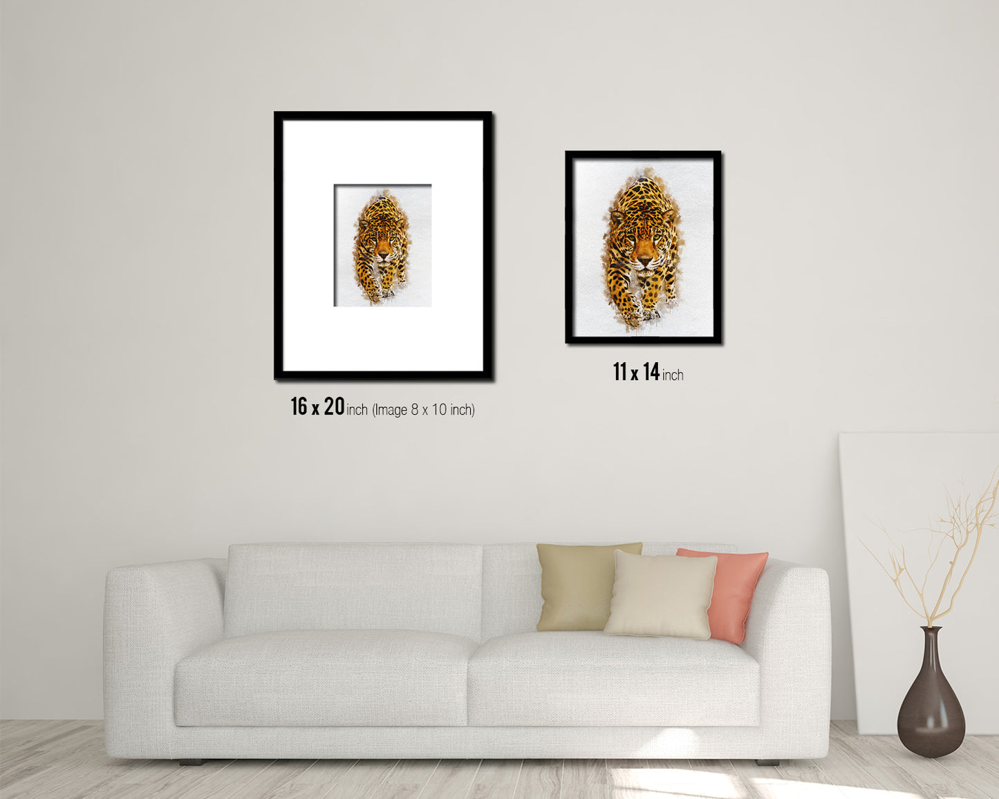 Jaguar Animal Painting Print Framed Art Home Wall Decor Gifts
