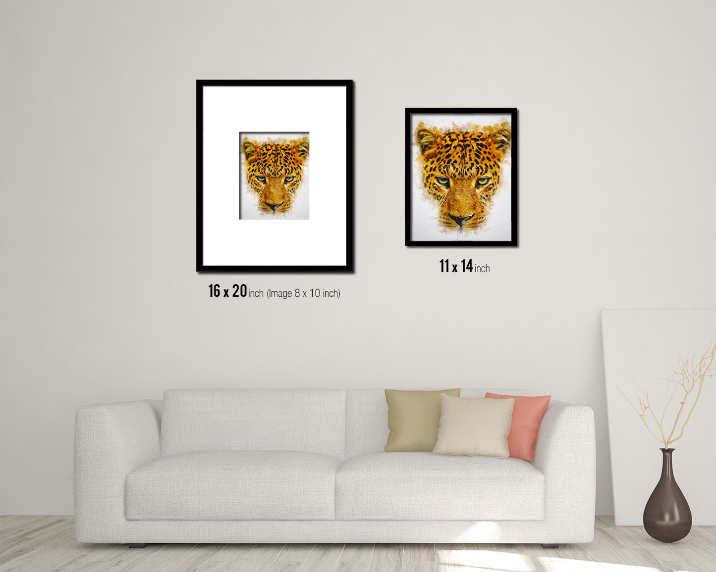 Leopard Animal Painting Print Framed Art Home Wall Decor Gifts