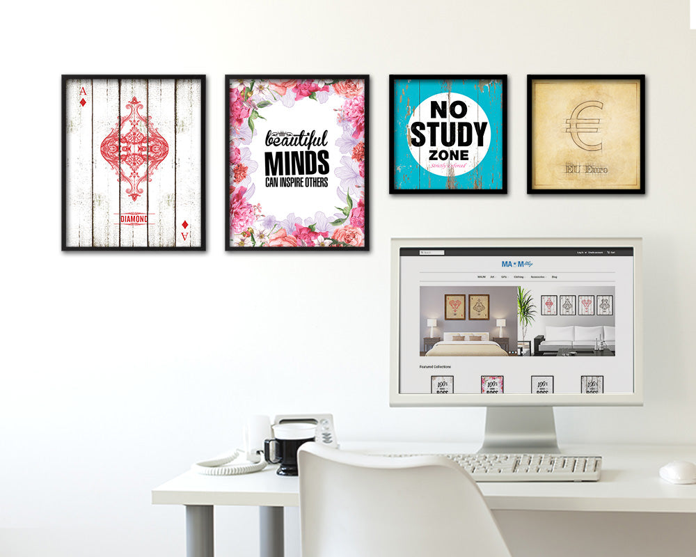 Beautiful minds can inspire others Quote Framed Print Home Decor Wall Art Gifts