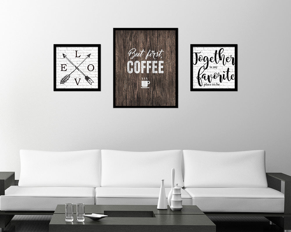 But first, coffee Quote Framed Artwork Print Wall Decor Art Gifts