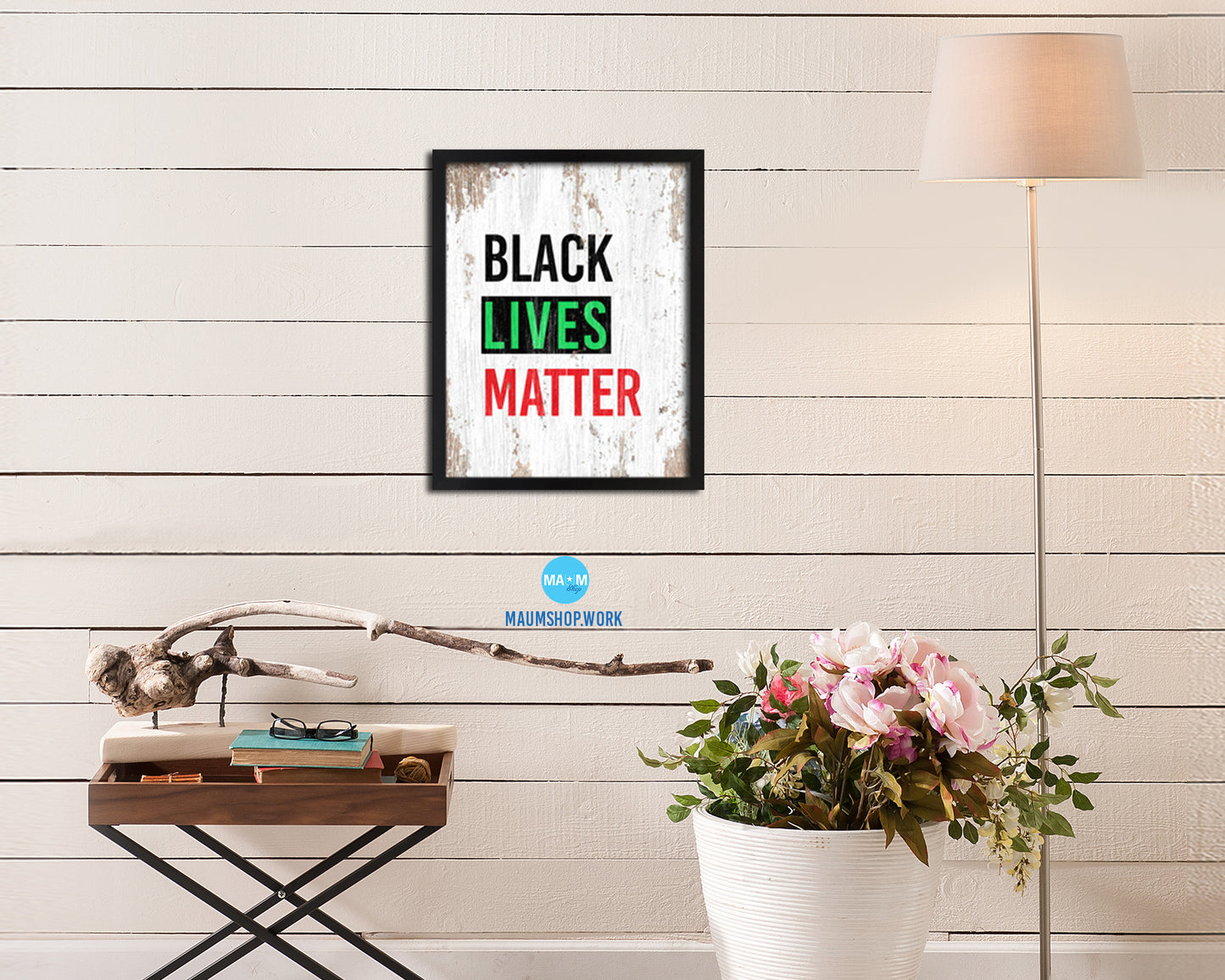 All Black Lives Matter Rainbow Pride Peace Right Justice Poster Wood Framed Wall Decor Gifts