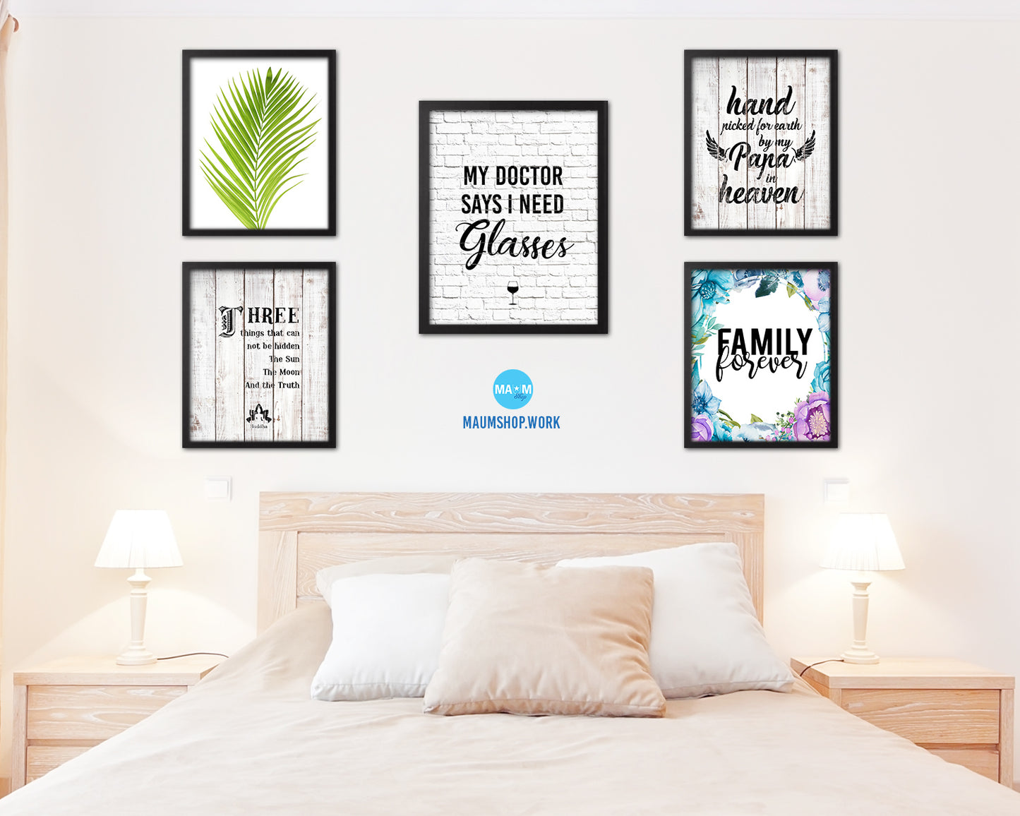 My doctor says I need glasses Words Wood Framed Print Wall Decor Art Gifts