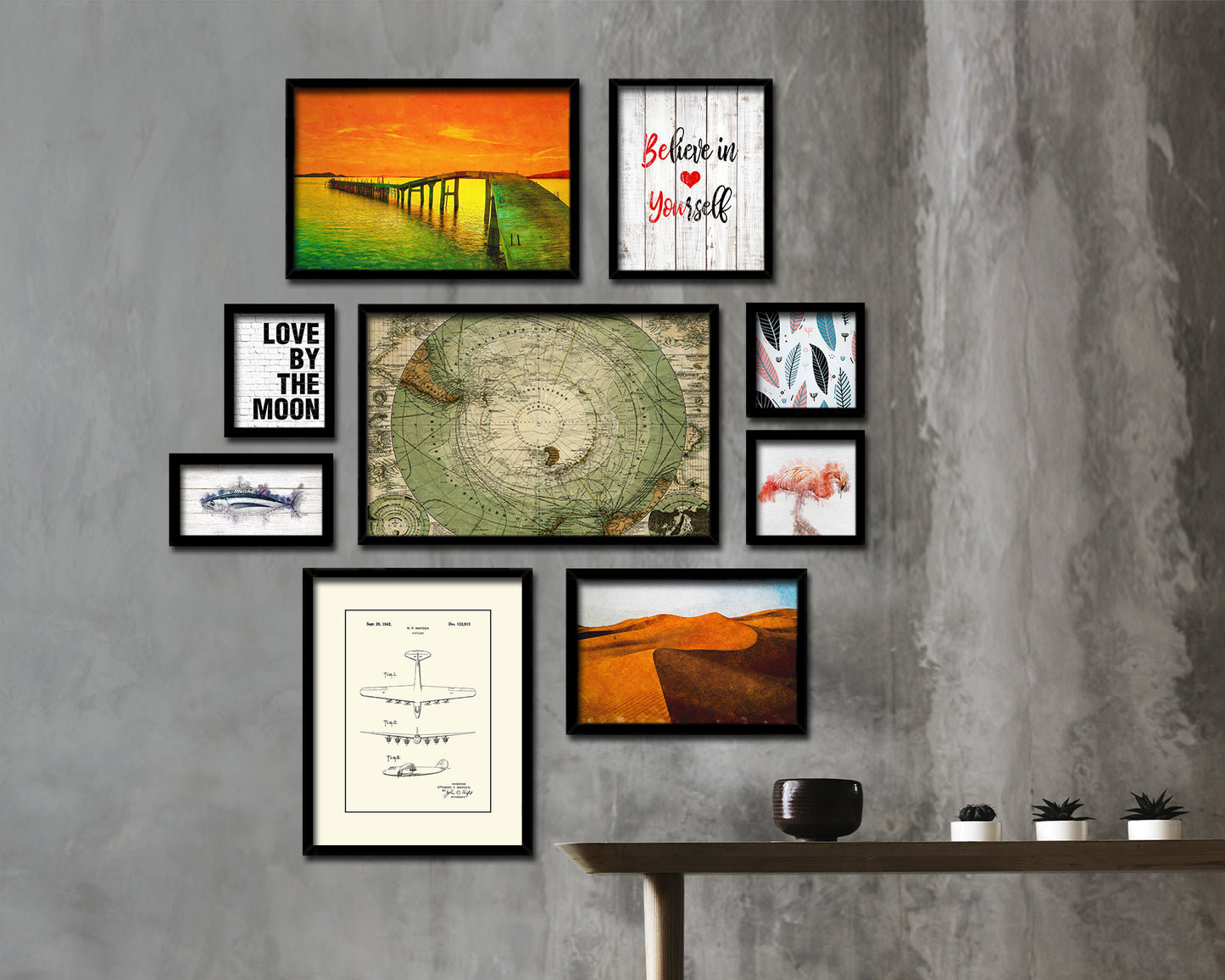 Antarctica South Pole 1872 Historical Map Framed Print Art Wall Decor Gifts