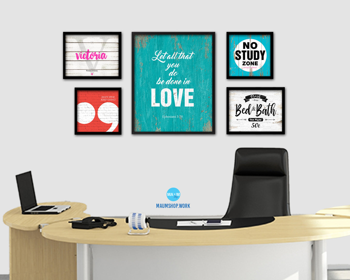 Let all that you do be done in love Quote Framed Print Home Decor Wall Art Gifts