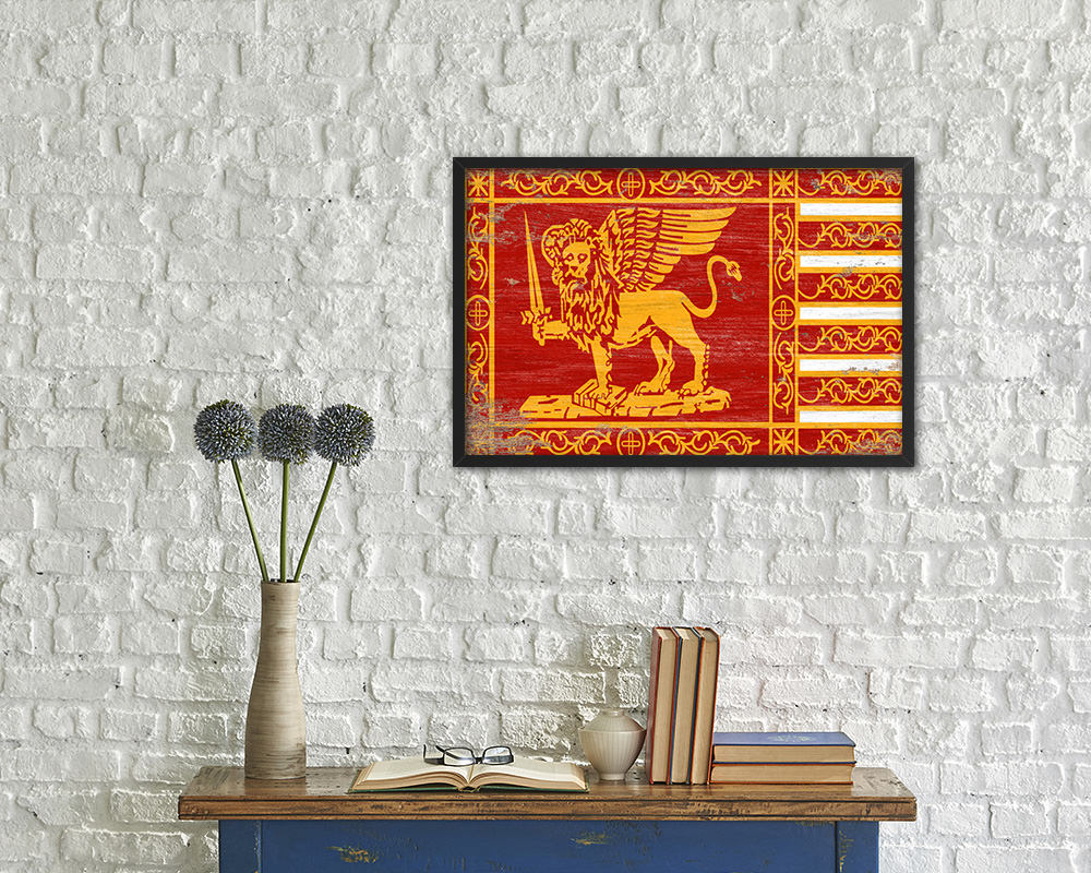 Republic of Venice City Italy Coutnry Shabby Chic Flag Framed Prints Decor Wall Art Gifts