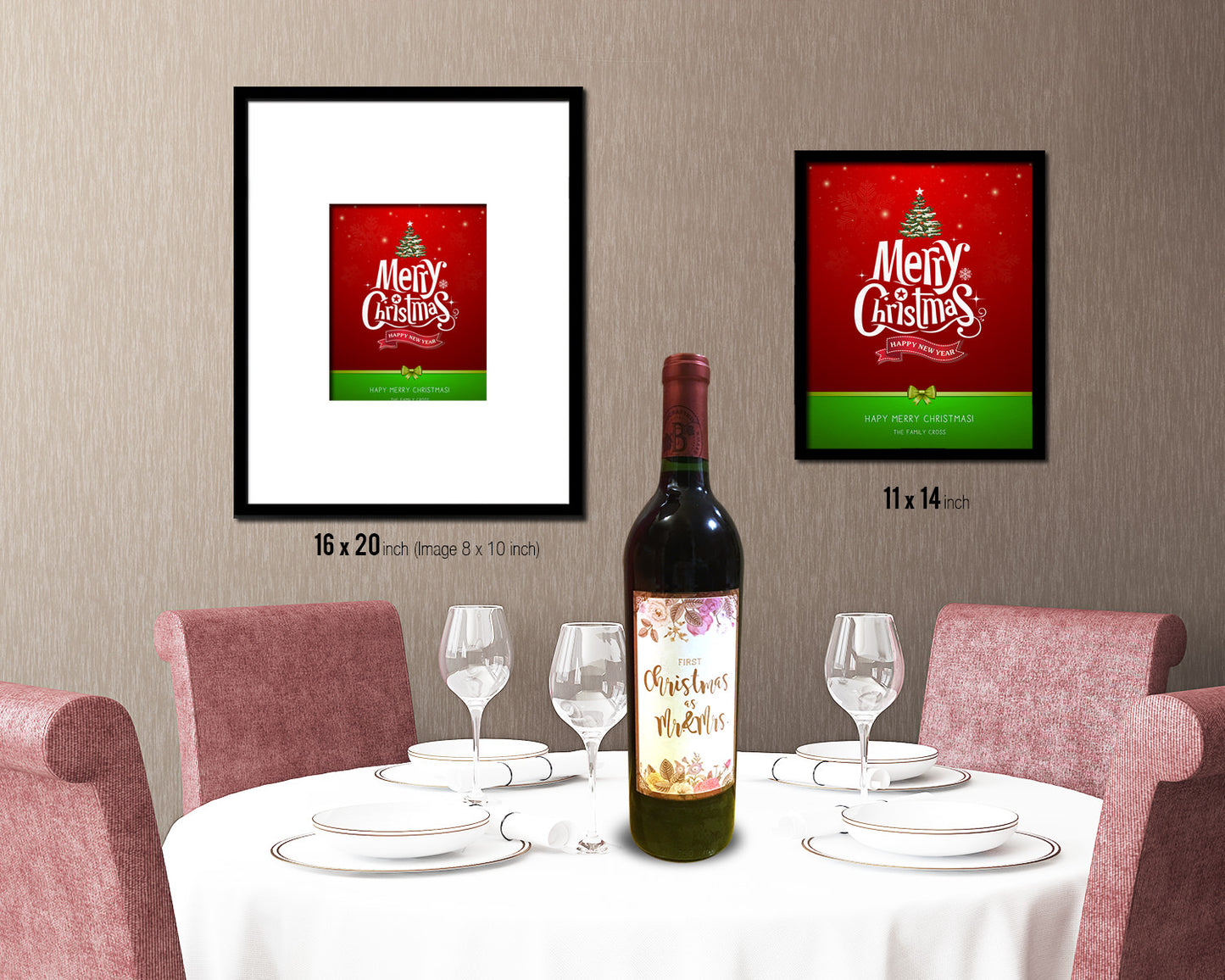 Merry Christmas Happy New Year Holiday Season Gifts Wood Framed Print Home Decor Wall Art